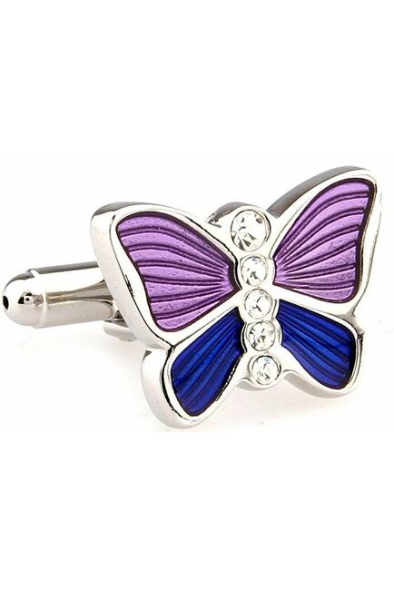 Запонки бабочка сине-фиолетовая - 61589 от  