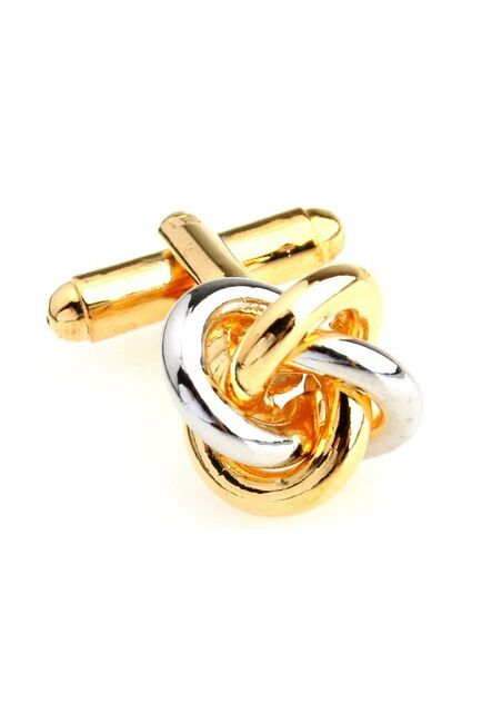 Запонки узелки цвет золото и серебро - 156537 от  
