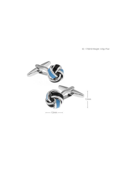 Запонки узелки черно-голубые - 170618 от  