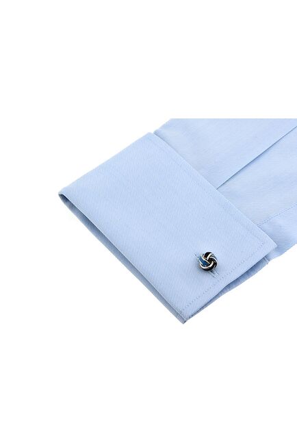 Запонки узелки черно-голубые - 170618 от  