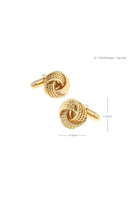 Запонки узелки золотистые - 150199 от  