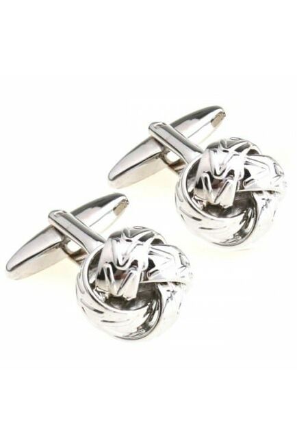 Запонки узелки серебристые - 156514 от  