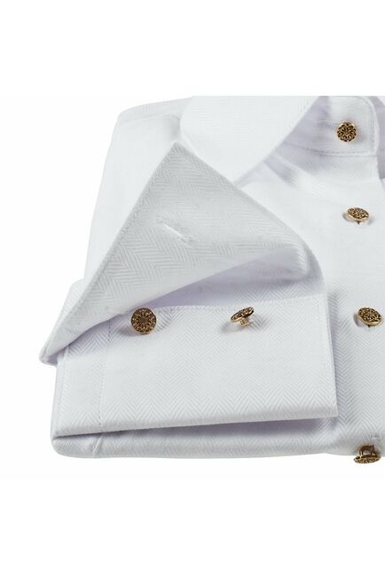 Приталенная женская рубашка с длинным рукавом белая - 5058 от DoubleCuff 