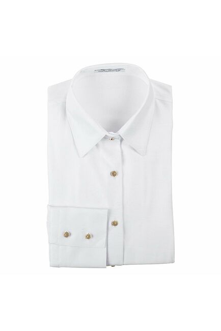 Приталенная женская рубашка с длинным рукавом белая - 5058 от DoubleCuff 