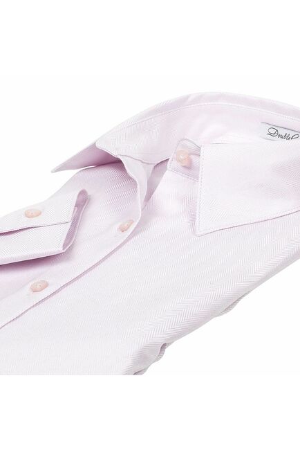 Приталенная женская рубашка под пуговицы розовая - 5069 от DoubleCuff 