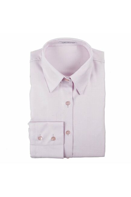 Приталенная женская рубашка под пуговицы розовая - 5069 от DoubleCuff 