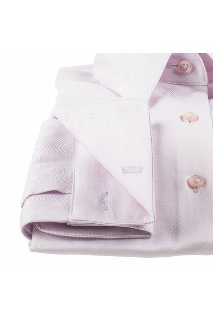 Приталенная женская рубашка под запонки розовая - 5070 от DoubleCuff 