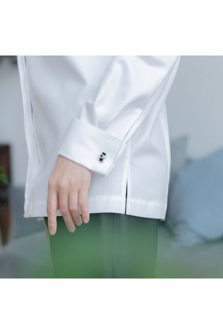 Женская рубашка под запонку белая - 7914 от byME 