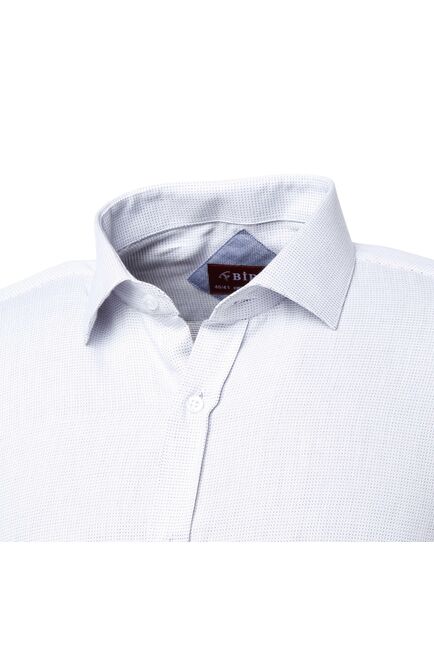 Мужская рубашка белая в мелкую точку - 50229 от Bawer 