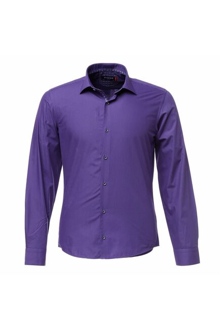 Мужская рубашка фиолетовая с отделкой - 50238 от Bawer 