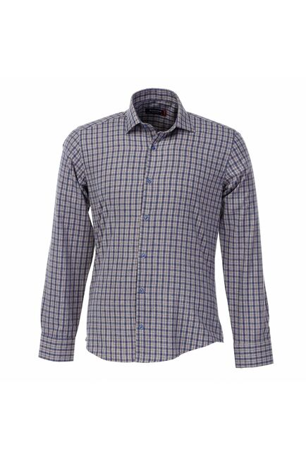 Мужская рубашка фланелевая в крупную клетку синего цвета  - 50242 от Bawer 