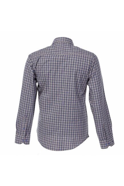 Мужская рубашка фланелевая в крупную клетку синего цвета  - 50242 от Bawer 