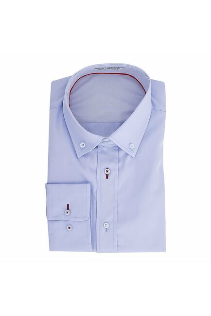 Мужская рубашка приталенная под пуговицы голубая - 50244 от DoubleCuff 