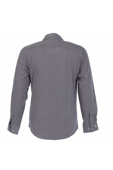 Мужская рубашка коричневая с узором цветы - 50283 от  