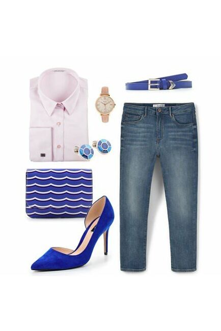 Приталенная женская рубашка под запонки розовая - 5070 от DoubleCuff 