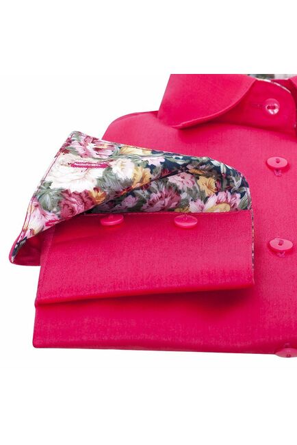 Женская рубашка под пуговицы малиновая - 5095 от DoubleCuff 