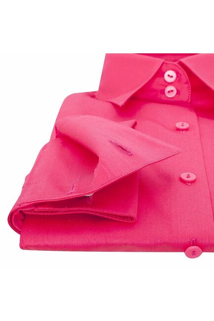 Женская рубашка под запонки малиновая - 5099 от DoubleCuff 