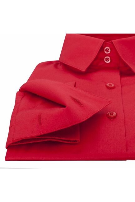 Женская рубашка под запонки красная - 5100 от DoubleCuff 