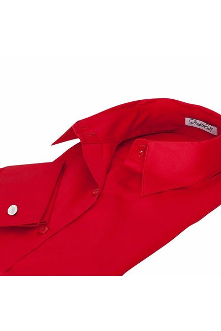 Женская рубашка под запонки красная - 5100 от DoubleCuff 