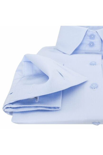 Женская рубашка под запонки голубая - 5101 от DoubleCuff 