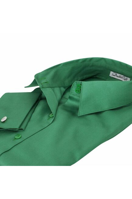 Женская рубашка под запонки зеленая - 5103 от DoubleCuff 