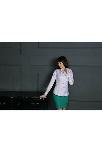 Женская рубашка под запонки фиолетовая Non-Iron - 5105 от DoubleCuff 