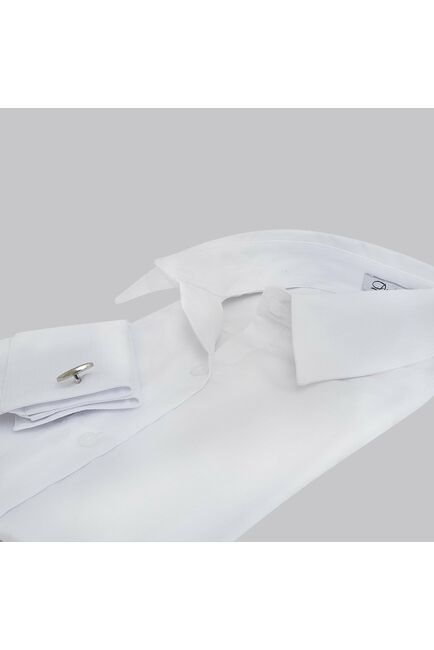 Женская рубашка под запонки белая Non-Iron - 5108 от DoubleCuff 