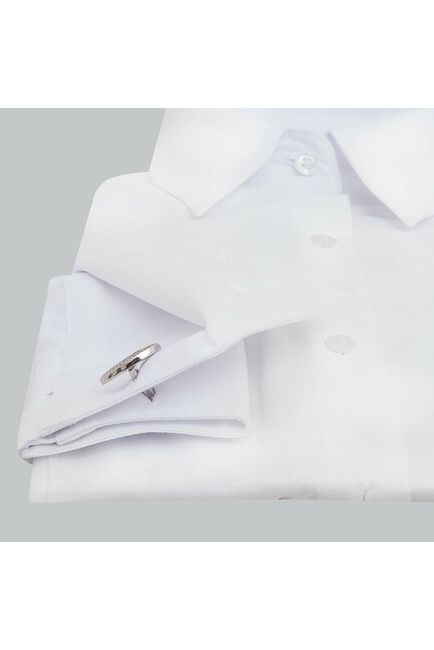 Женская рубашка под запонки белая Non-Iron - 5108 от DoubleCuff 