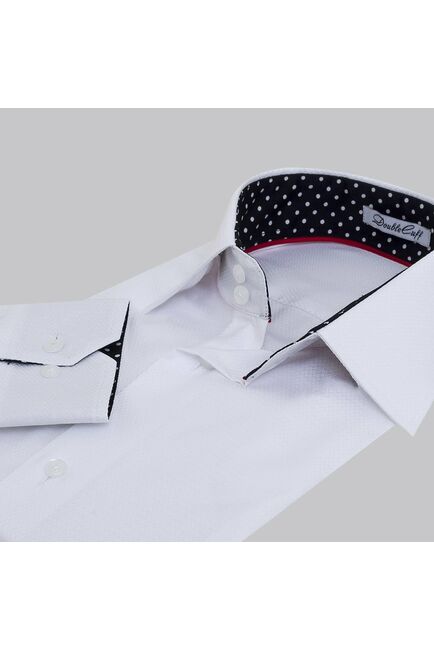 Мужская рубашка белая под пуговицы  Non-Iron - 5117 от DoubleCuff 