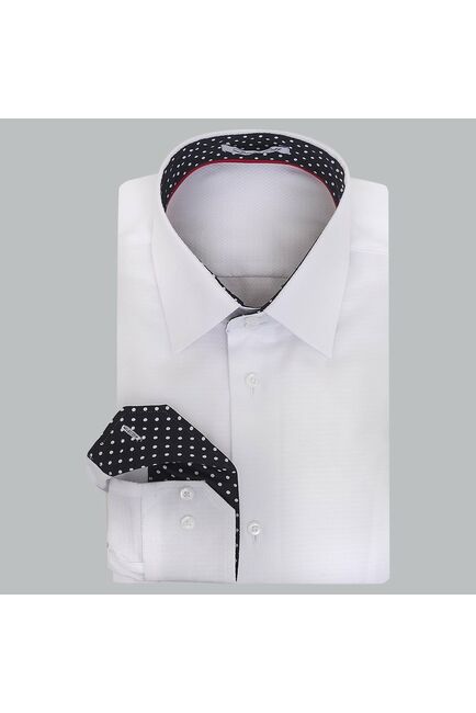 Мужская рубашка белая под пуговицы  Non-Iron - 5117 от DoubleCuff 