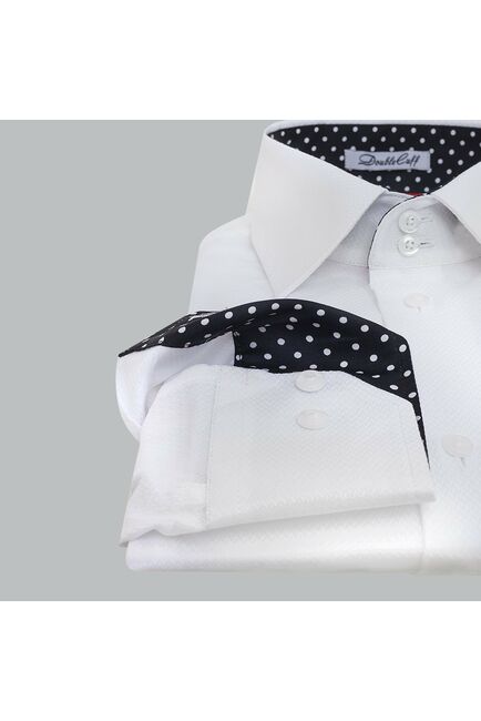 Мужская рубашка белая под пуговицы  Non-Iron - 5117 от DoubleCuff 