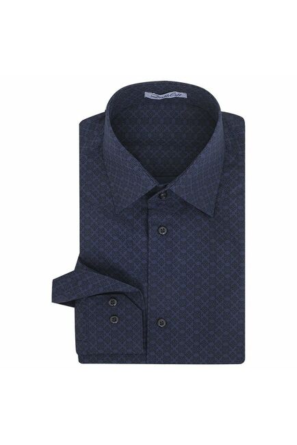 Мужская рубашка темно-синяя под пуговицы - 7610 от DoubleCuff 