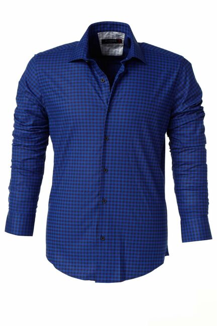 Мужская рубашка в клетку темно-синяя - 5133 от Bawer 