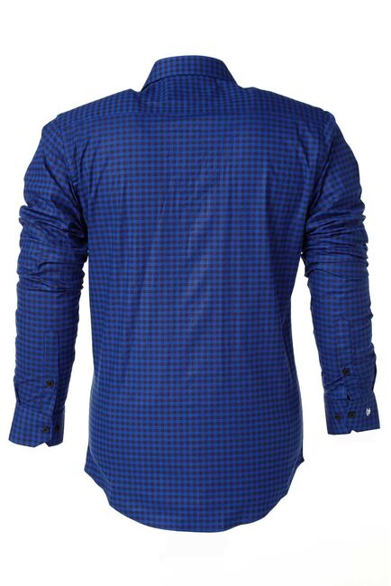 Мужская рубашка в клетку темно-синяя - 5133 от Bawer 