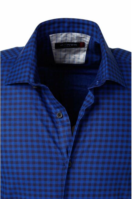 Мужская рубашка в клетку темно-синяя - 5133 от Bawer 