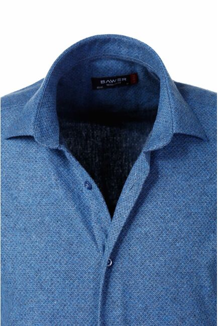 Мужская рубашка фланелевая синего цвета  - 5135 от Bawer 