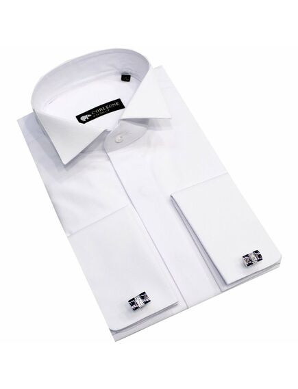 Вечерняя мужская рубашка белая под бабочку приталенная - 5146 от Tonelli 