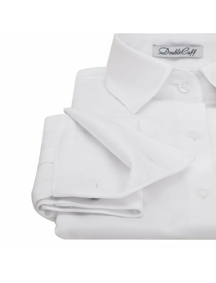 Женская рубашка под запонки белая Non-Iron - 7007 от DoubleCuff 