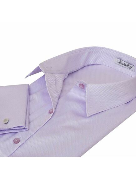 Женская рубашка под запонки фиолетовая Non-Iron - 7009 от DoubleCuff 