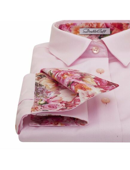 Женская рубашка под запонки розовая Non-Iron - 7010 от DoubleCuff 