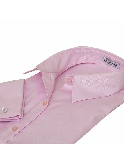 Женская рубашка под запонки розовая Non-Iron - 7014 от DoubleCuff 