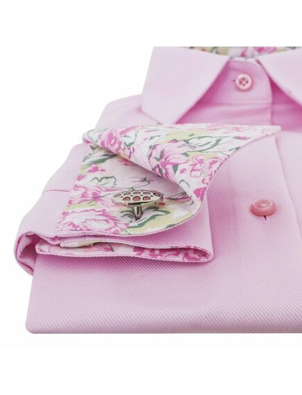 Женская рубашка под запонки розовая Non-Iron - 7122 от DoubleCuff 