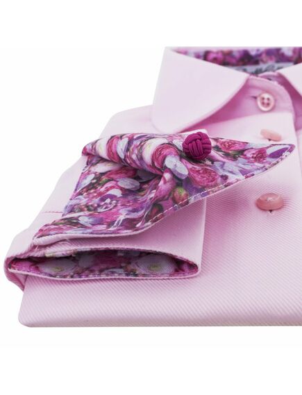 Женская рубашка под запонки розовая Non-Iron - 7124 от DoubleCuff 