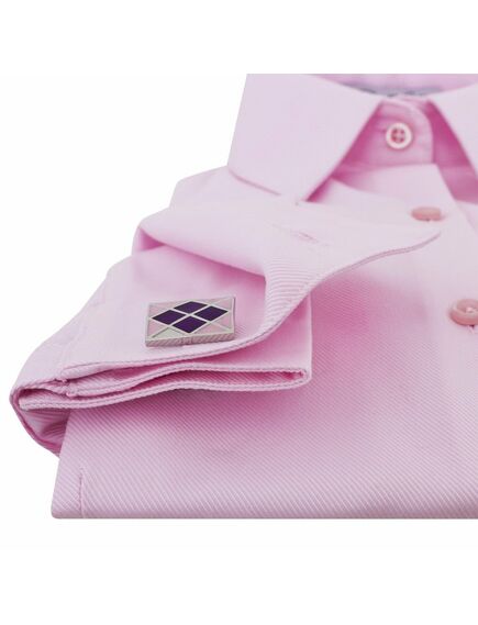 Женская рубашка под запонки розовая Non-Iron - 7126 от DoubleCuff 