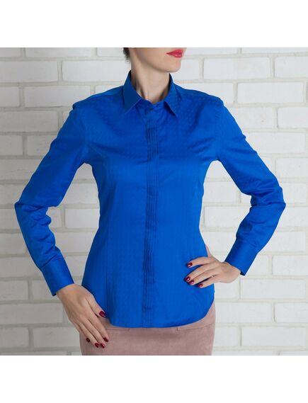 Приталенная женская рубашка синяя - 7140 от Tonelli 