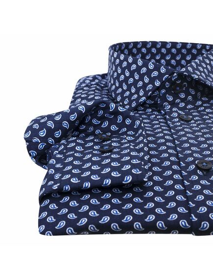 Рубашка синего цвета узор огурцы - 7113 от Tonelli 