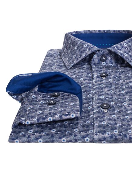 Мужская рубашка с узором в синих оттенках - 7213 от Giant 