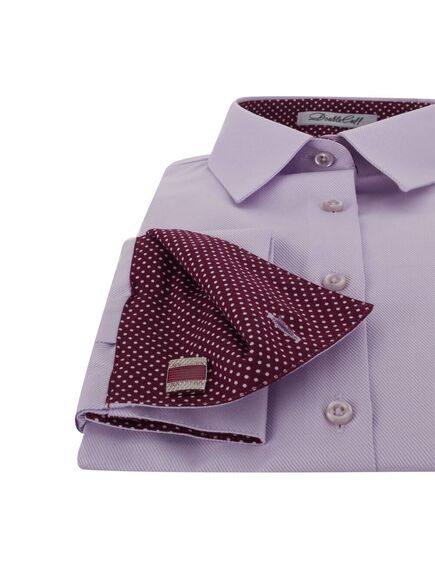 Женская рубашка под запонки фиолетовая Non-Iron - 7237 от DoubleCuff 