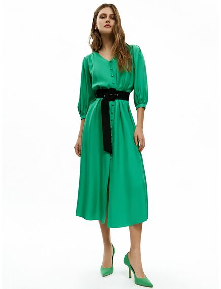 Платье женское на пуговицах зелёное - CA-1-38707_70011-009 от ByME 