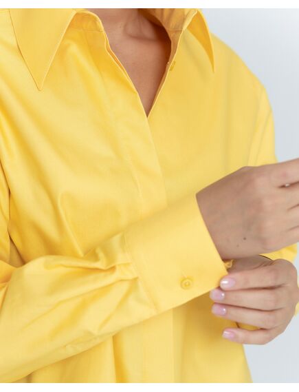 Женская рубашка с универсальным манжетом жёлтая - 8374 от byME 